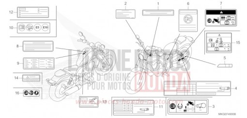ETIQUETTE DE PRECAUTIONS CMX500AL de 2020